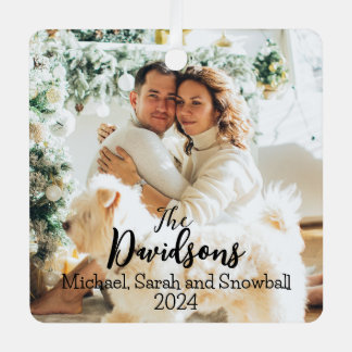 Familie Kerstmis 2024 Foto Metalen Ornament