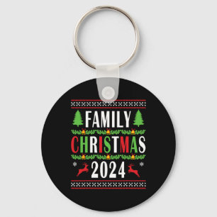 Familie Kerstmis 2024 Grappige Bijpassende Kerstbo Sleutelhanger