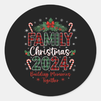 Familie Kerstmis 2024 Groep Matching Xmas Squad Ronde Sticker