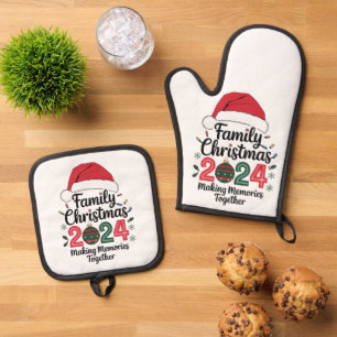 Familie Kerstmis 2024 Herinneringen Maken Samen Ovenwant & Pannenlap Set