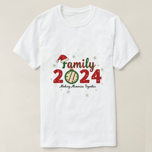 Familie Kerstmis 2024 Herinneringen maken T-shirt (Design voorkant)