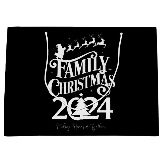 Familie Kerstmis 2024 Herinneringen Samen Matching Groot Cadeauzakje (Voorkant)