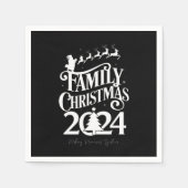 Familie Kerstmis 2024 Herinneringen Samen Matching Servet (Voorkant)