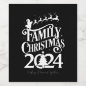 Familie Kerstmis 2024 Herinneringen Samen Matching Wijn Etiket (Enkel label)