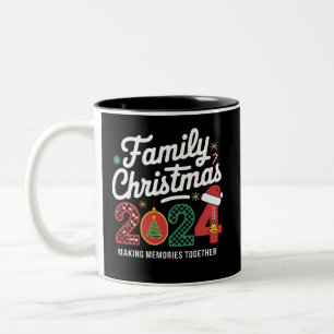 Familie Kerstmis 2024 Matching Outfit Xmas Squad Tweekleurige Koffiemok