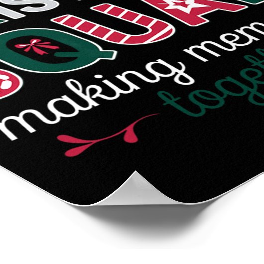 Familie Kerstmis 2024 Matching Squad Santa Elf Fun Poster (Hoek)