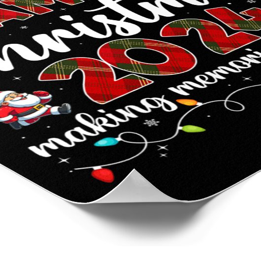 Familie Kerstmis 2024 Matching Squad Santa Elf Fun Poster (Hoek)