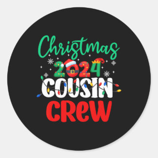 Familie Kerstmis 2024 Neef Crew Matching Squad S Ronde Sticker