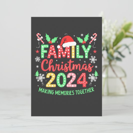 Familie Kerstmis 2024 Xmas Familie Matching Outfit Kaart (Staand voorkant)