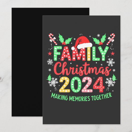 Familie Kerstmis 2024 Xmas Familie Matching Outfit Kaart (Voorkant / Achterkant)