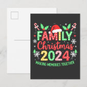 Familie Kerstmis 2024 Xmas Familie Matching Outfit Uitnodiging Briefkaart (Voorkant / Achterkant)