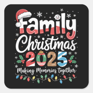 Familie Kerstmis 2025 Matching Outfit Xmas Squad  Vierkante Sticker