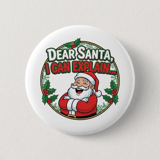 Familie Kerstmis 2025 Ronde Button 5,7 Cm (Voorkant)