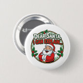 Familie Kerstmis 2025 Ronde Button 5,7 Cm (Voorkant /achterkant)