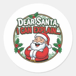 Familie Kerstmis 2025 Ronde Sticker