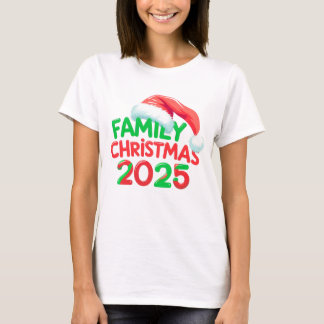 Familie Kerstmis 2025 Santa Hat Vakantiegroep T-shirt