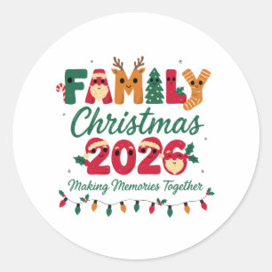 Familie Kerstmis 2026 Herinneringen Maken Samen Ronde Sticker