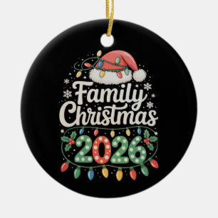 Familie Kerstmis 2026 Overeenkomstige Vakantie Xma Keramisch Ornament
