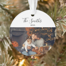 Familie Kerstmis 202X Persoonlijke foto-Ornament Ornament
