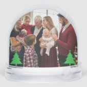 Familie Kerstmis - 2 foto's, naam gepersonaliseerd Sneeuwbol (Achterkant)