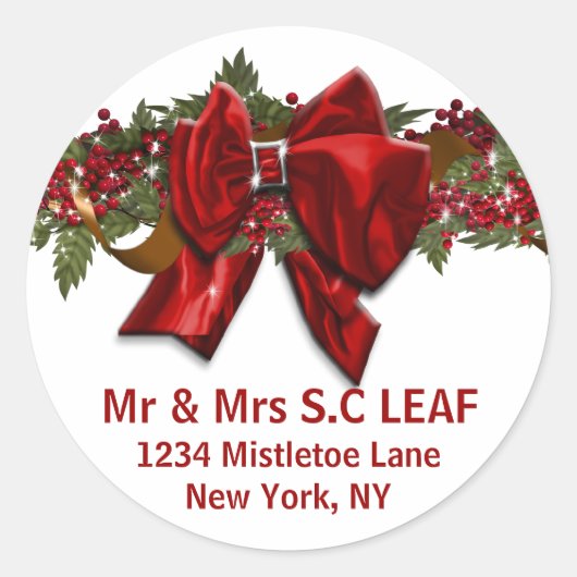 Familie Kerstmis adres zegels PERSONALISEREN (Voorkant)