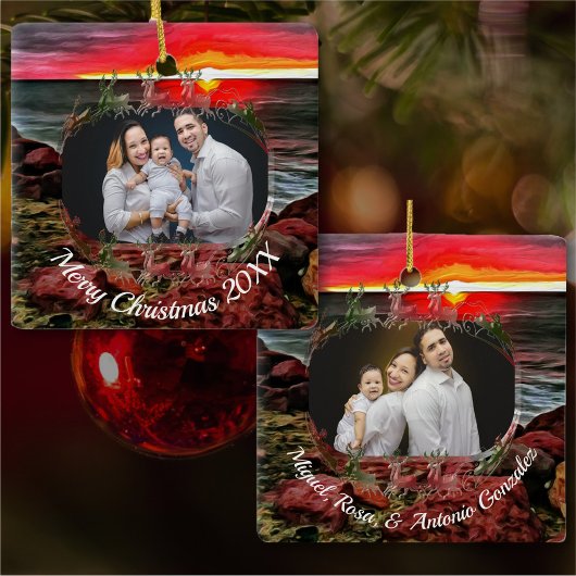 Familie Kerstmis Banderas Sunset 914 Keramisch Ornament