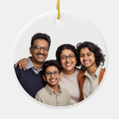 Familie Kerstmis boerderij rustieke foto Keramisch Ornament (Achterkant)