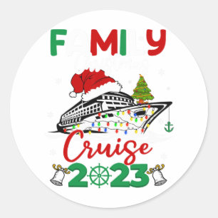 Familie Kerstmis Cruise 2023 Merry Cruisemas Boot Ronde Sticker