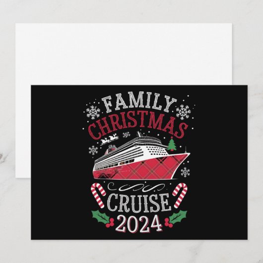 Familie Kerstmis Cruise Squad 2024 Matching Outfit Feestdagenkaart (Voorkant / Achterkant)