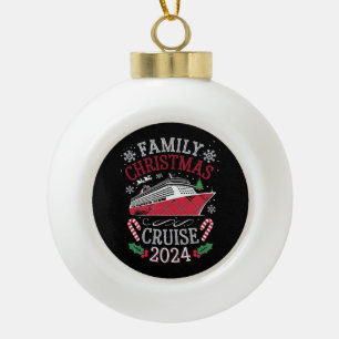 Familie Kerstmis Cruise Squad 2024 Matching Outfit Keramische Bal Ornament
