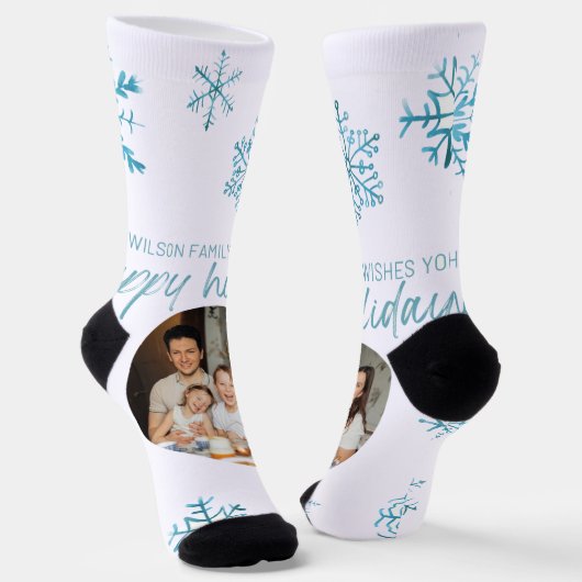 Familie Kerstmis Custom Duurzame Premium Crew Sokken (Gebogen)