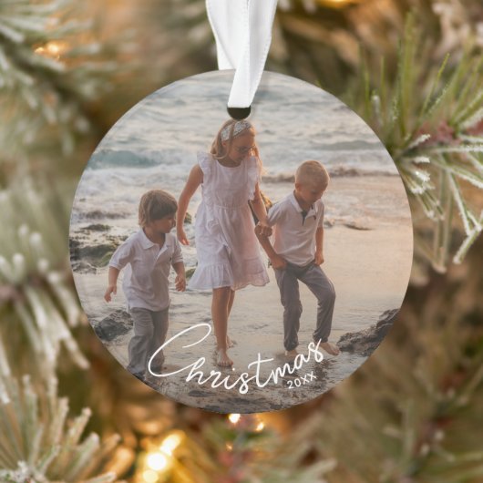 Familie Kerstmis Foto Acryl Ornament (Boom)