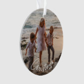 Familie Kerstmis Foto Acryl Ornament (voorkant)