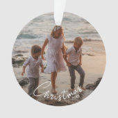 Familie Kerstmis Foto Acryl Ornament (voorkant)