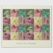 Familie Kerstmis Foto Collage cadeau wrap Cadeaupapier (Vlak)