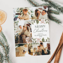 Familie Kerstmis Foto Collage Groen