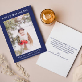 Familie Kerstmis foto minimalistische stijlvolle K Bedankkaart