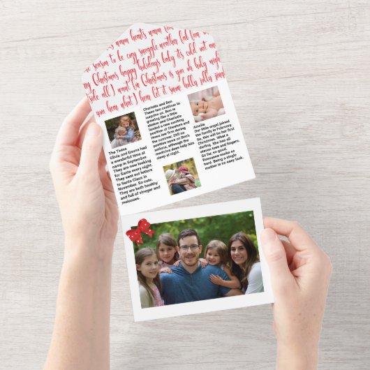 Familie Kerstmis 🎄✨ Foto Nieuwsbrief All In One Uitnodiging (Afscheurbaar)