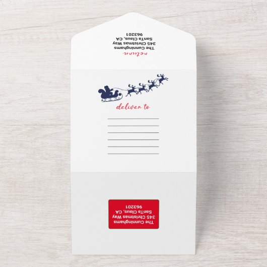 Familie Kerstmis 🎄✨ Foto Nieuwsbrief All In One Uitnodiging (Buitenkant)