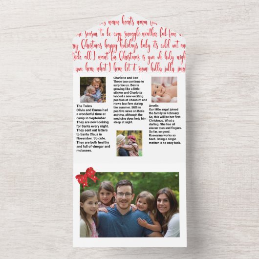Familie Kerstmis 🎄✨ Foto Nieuwsbrief All In One Uitnodiging (Binnen)