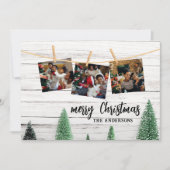 Familie Kerstmis foto's rustieke kaart (Voorkant)