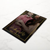 Familie Kerstmis foto's Script Goud Folie Feestdagenkaart (Gedraaid)