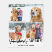 Familie Kerstmis Gepersonaliseerde Pet Photo Colla Fleece Deken (Voorkant)