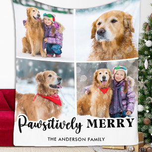 Familie Kerstmis Gepersonaliseerde Pet Photo Colla Fleece Deken