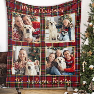 Familie Kerstmis Geplaagd Gepersonaliseerde Fotoco Fleece Deken
