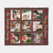 Familie Kerstmis Geplaagd Goud Custom Photo Collag Fleece Deken (Voorkant (Horizontaal))