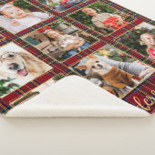 Familie Kerstmis Geplaagd Goud Custom Photo Collag Sherpa Deken (3/4)