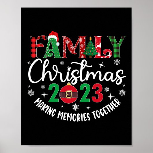 Familie Kerstmis herinneringen samen maken 2023 Poster (Voorkant)