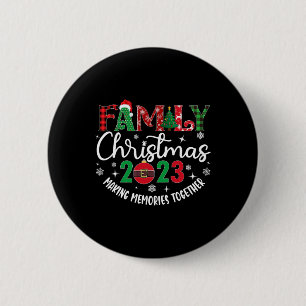 Familie Kerstmis herinneringen samen maken 2023 Ronde Button 5,7 Cm