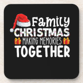 Familie Kerstmis Herinneringen samen vakantie make Bier Onderzetter (Voorkant)